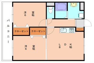 和白駅 徒歩3分 2階の物件間取画像